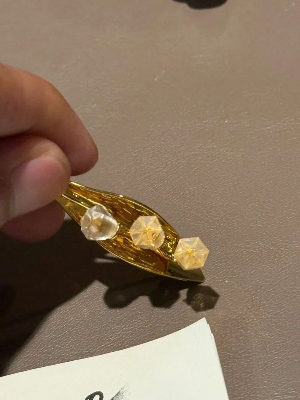 Swarovski Crystal Memories Lily of the Valley Brooch Pin Gold Plated Boxed